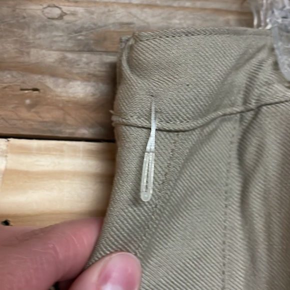 Lands' End size 12 Khaki Color A-Line Pleated Midi Skirt with Button & Side Zip - Picture 8 of 8